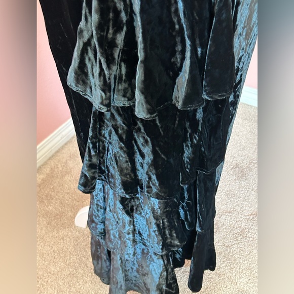 SOLD ****Vintage deadstock old Hollywood glam black velvet gothicglam long - Picture 7 of 16